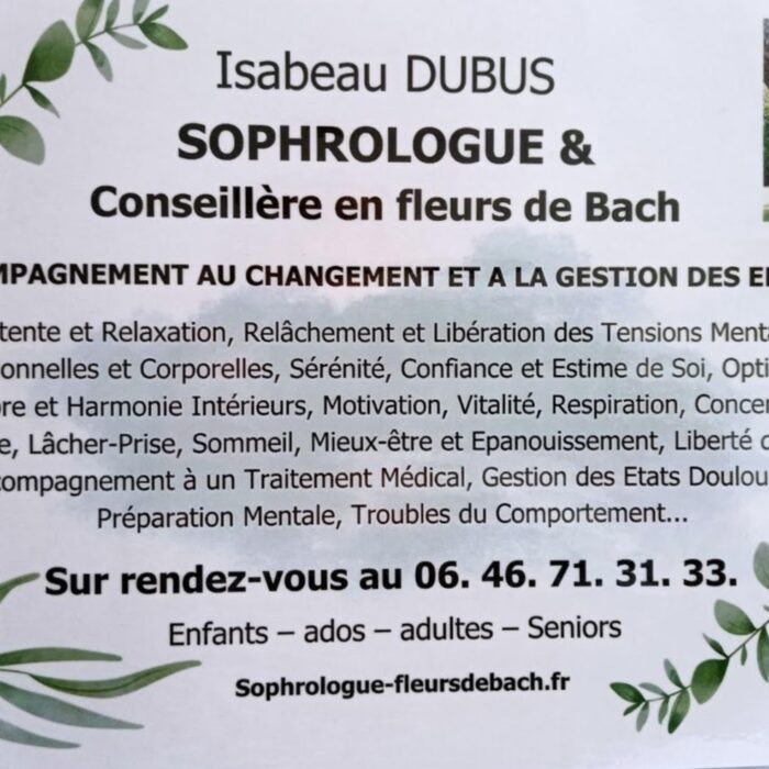 Isabeau Dubus, sophrologue et conseillère en fleurs de Bach, offre des services de gestion des émotions et d'accompagnement au changement à la teste de buch